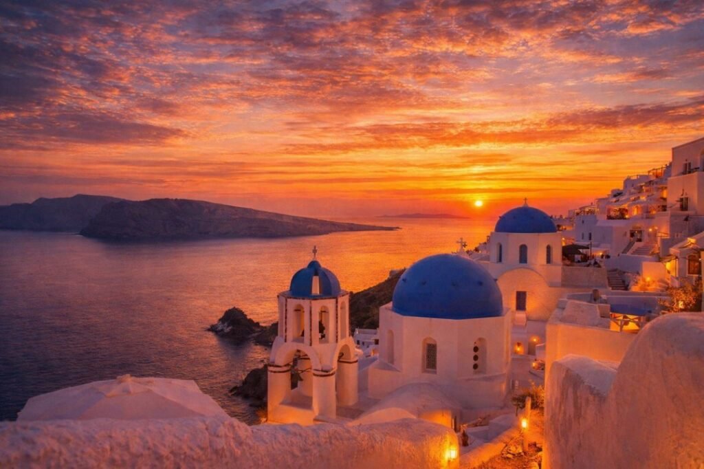 4. Santorini Sunsets and Whitewashed Wonders