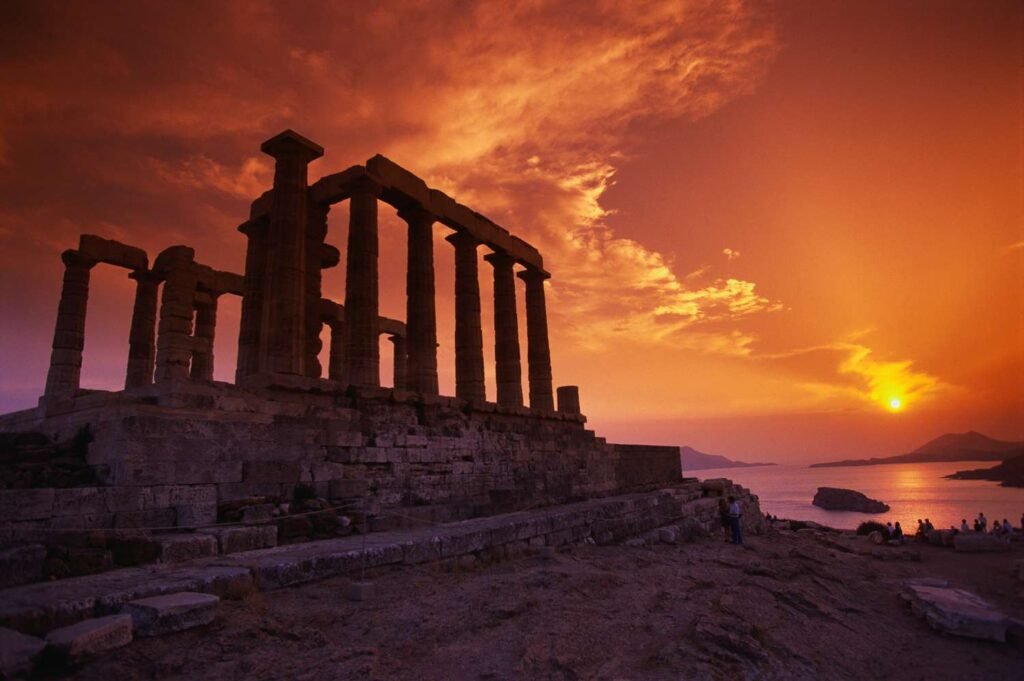 Temple of Poseidon, Sounion (Ancient Sunset Over the Aegean)