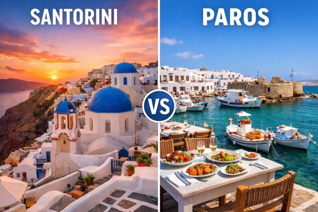 How Santorini and Paros Compare at First Glance