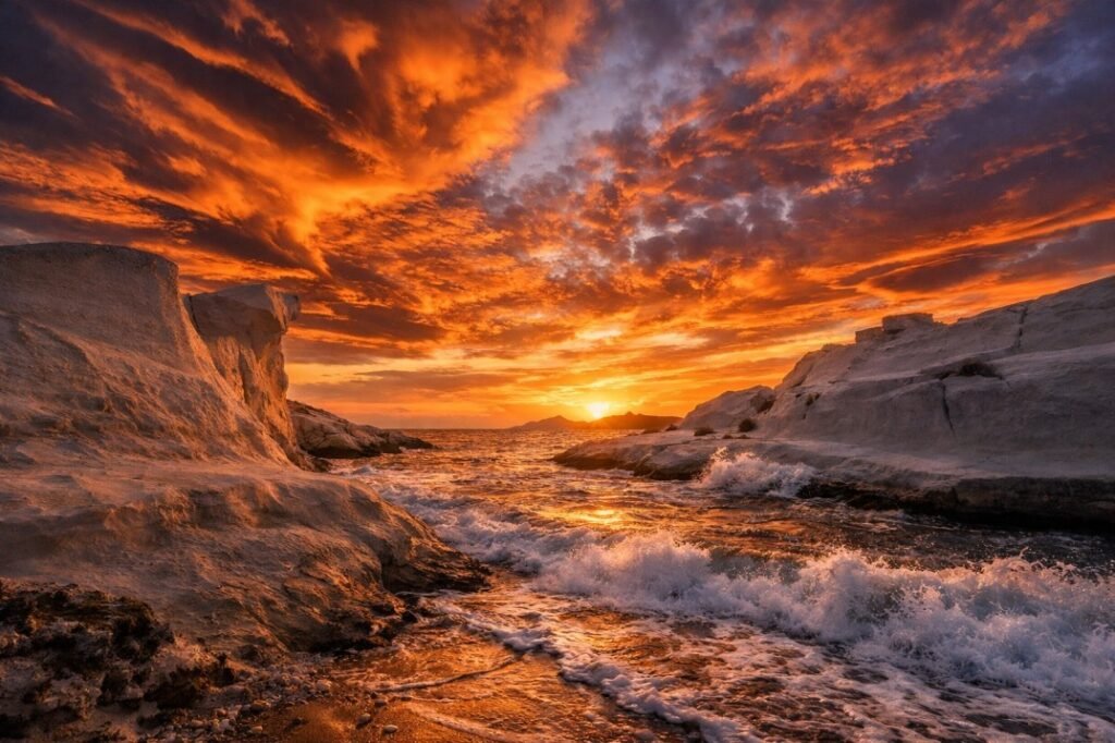 Rhodes – Lindos Acropolis (Layered Sunset Over the Bay)