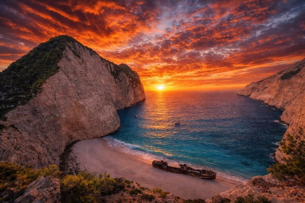Zakynthos – Shipwreck Beach (Sunset From the Cliffs)